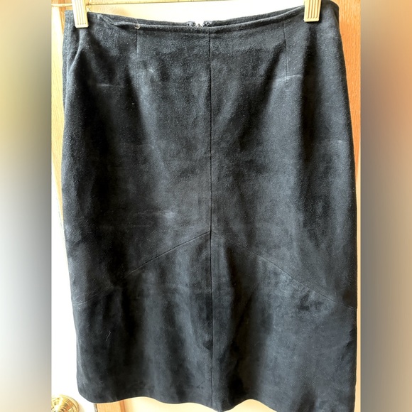 Vintage Vakko Sport Black Goat Suede Pencil Skirt - Picture 1 of 4